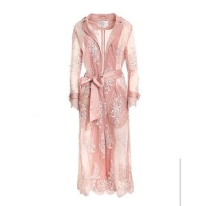 House Of Maguie Embroidered Satin Lace Coat
